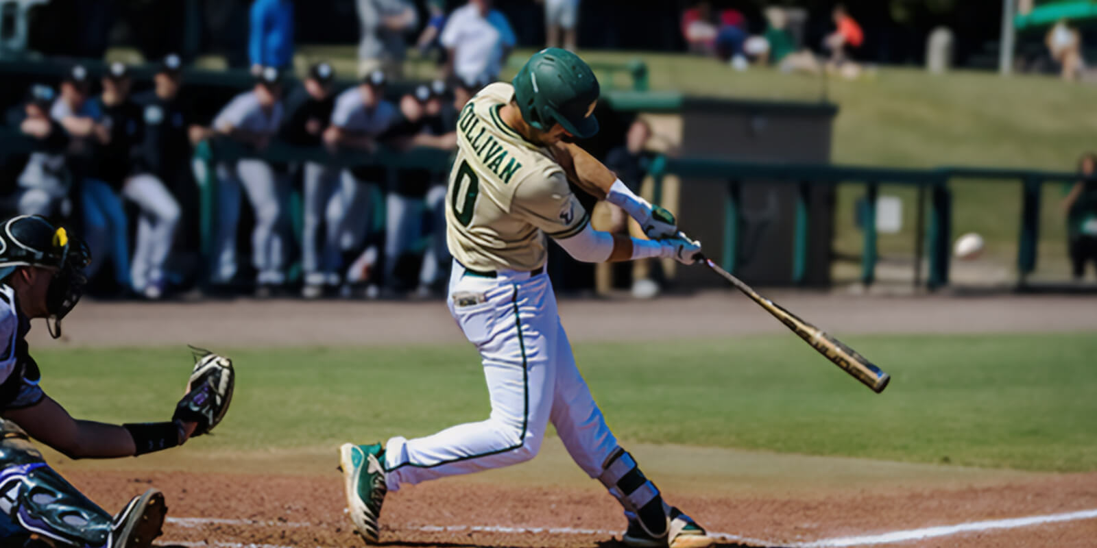 USF Baseball player swinging a bat