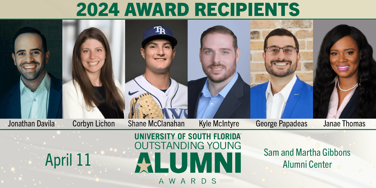 The six Outstanding Young Alumni Award recipients